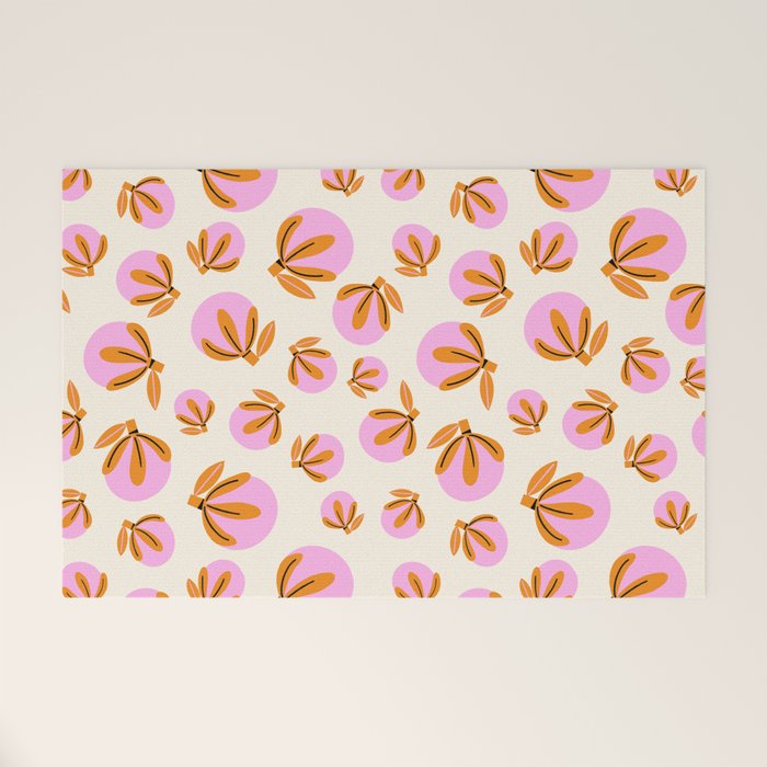 Happy Blooms Pattern Welcome Mat Gallery Image 1