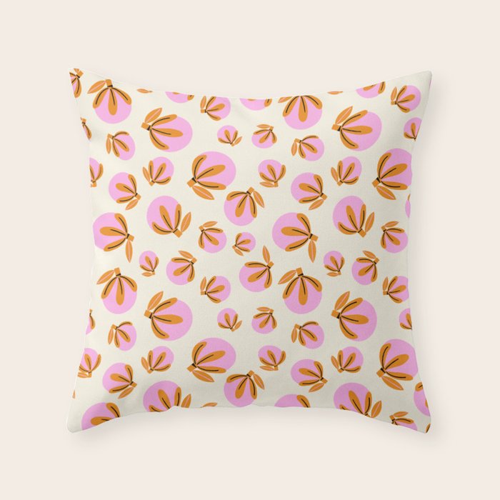Happy Blooms Pattern Throw Pillow Gallery Image 6