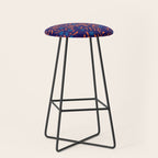Block print berries blue Stool Gallery Image 1