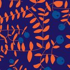 Block print berries blue Coffee Mug Gallery Image 2