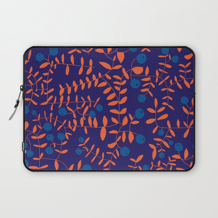 Block print berries blue Laptop Sleeve