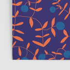 Block print berries blue Poster Gallery Image 3
