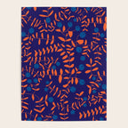 Block print berries blue Poster Gallery Image 4