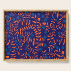Block print berries blue Serving Tray Gallery Image 1