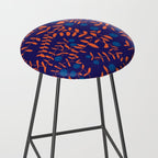 Block print berries blue Stool Gallery Image 2