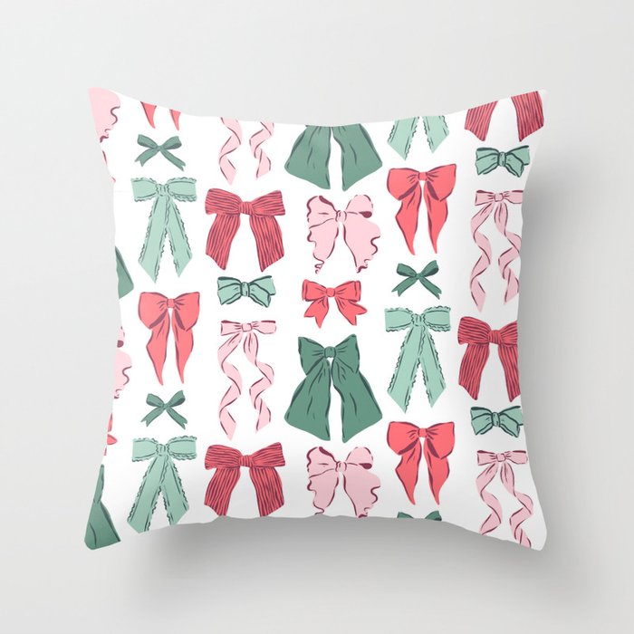 Christmas Bows  Throw Pillow Gallery Image 1