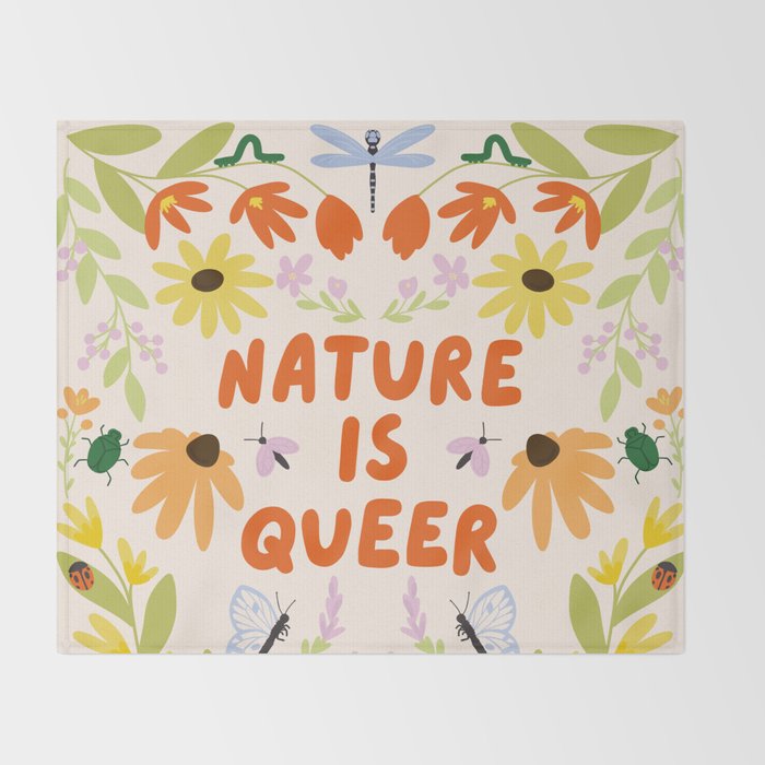 Nature Is Queer Throw Blanket Gallery Image 2