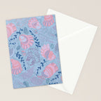 Coastal Oysters on the Beach in Sea Blue & Lavender Stationery Card Gallery Image 2