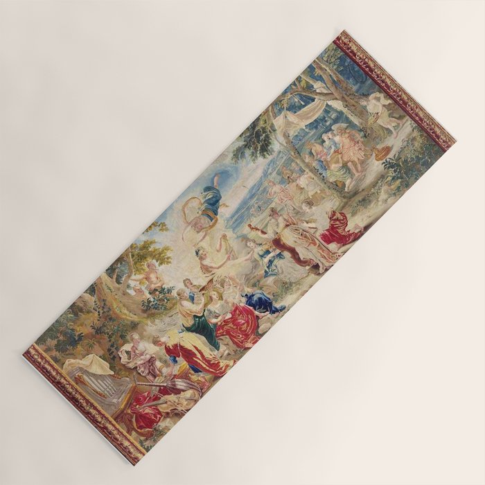 Antique Brussels Tapestry 18th Century The Wedding of Psyche  Yoga Mat Gallery Image 1