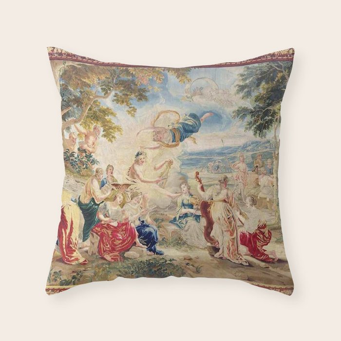 Antique Brussels Tapestry 18th Century The Wedding of Psyche  Throw Pillow Gallery Image 1
