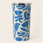 Blue flower nature art pattern Travel Mug Gallery Image 1