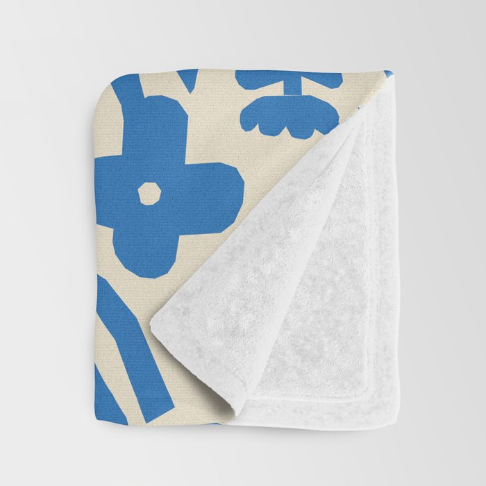 Blue flower nature art pattern Throw Blanket Gallery Image 3