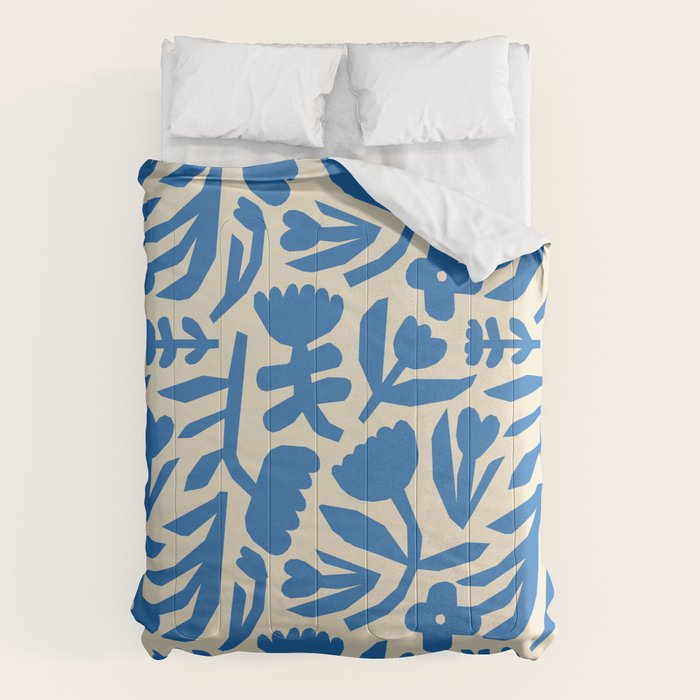 Blue flower nature art pattern Comforter Gallery Image 6