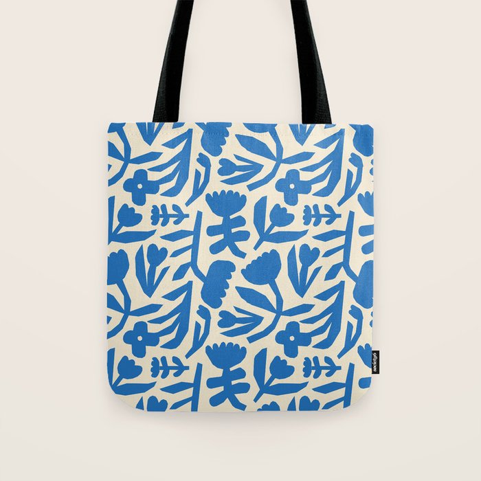 Blue flower nature art pattern Tote Bag Gallery Image 1