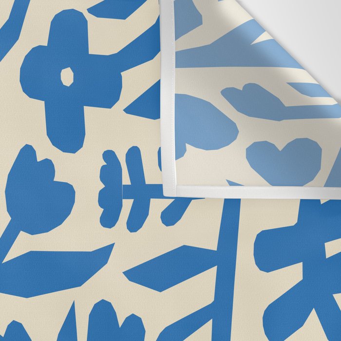 Blue flower nature art pattern Wall Tapestry Gallery Image 3