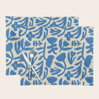 Blue flower nature art pattern Placemat Gallery Image 1