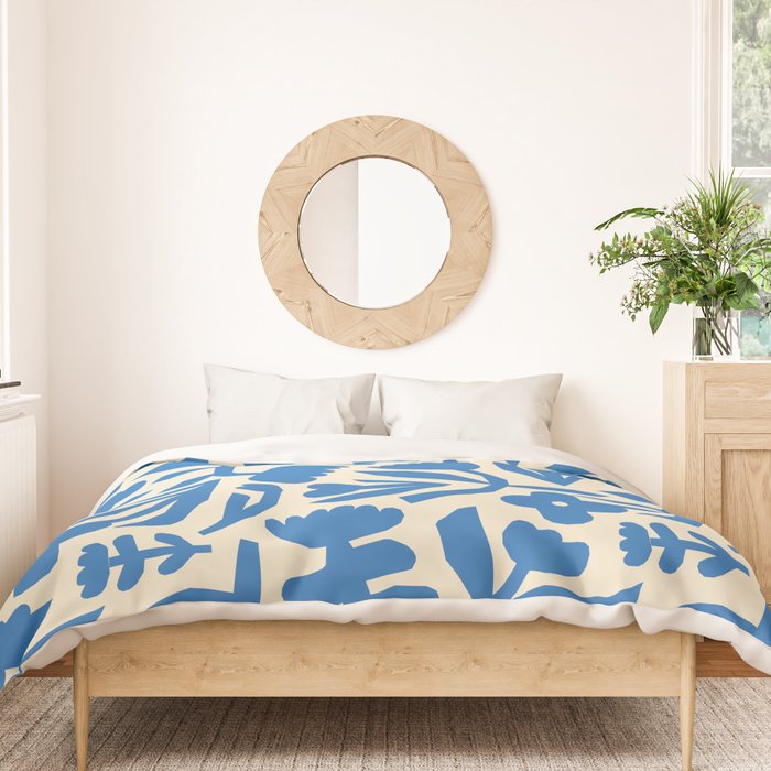 Blue flower nature art pattern Duvet Cover Gallery Image 3