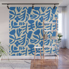 Blue flower nature art pattern Wall Mural Gallery Image 1