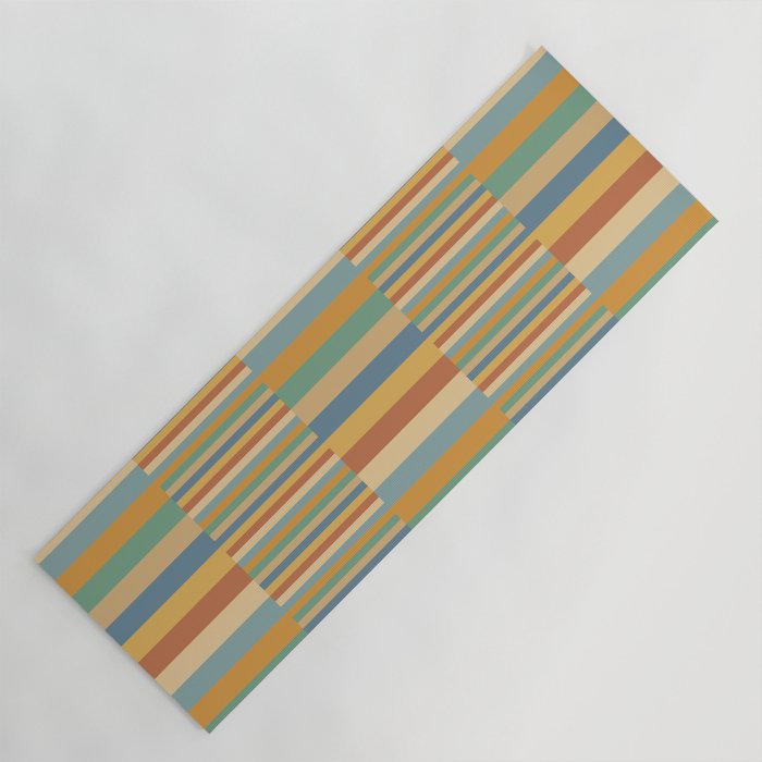 Mixed Stripes Pattern XV Vintage Summer Yoga Mat Gallery Image 1