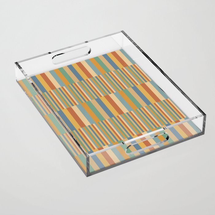 Mixed Stripes Pattern XV Vintage Summer Acrylic Tray Gallery Image 1