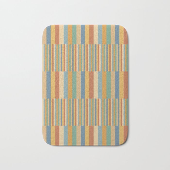 Mixed Stripes Pattern XV Vintage Summer Bath Mat Gallery Image 1