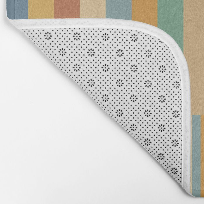 Mixed Stripes Pattern XV Vintage Summer Bath Mat Gallery Image 2
