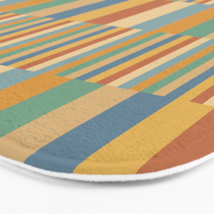 Mixed Stripes Pattern XV Vintage Summer Bath Mat Gallery Image 3