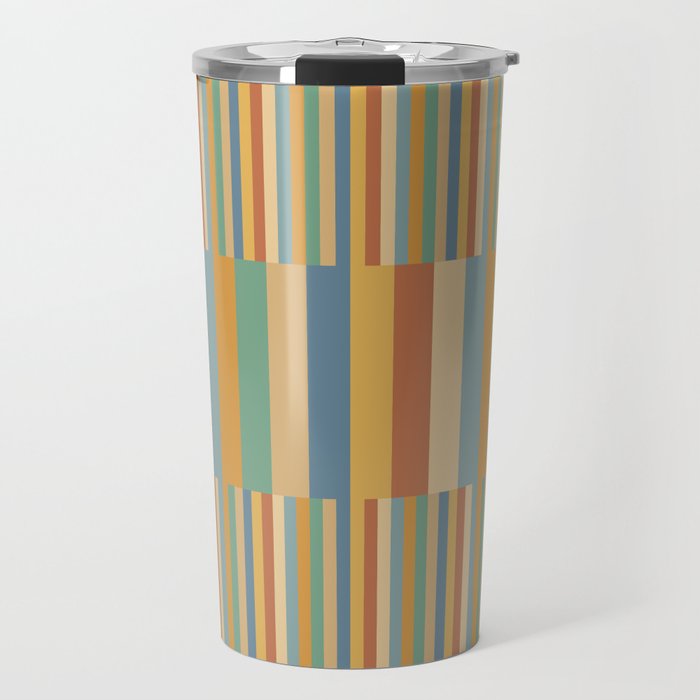 Mixed Stripes Pattern XV Vintage Summer Travel Mug Gallery Image 1