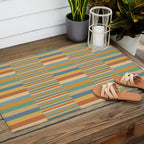 Mixed Stripes Pattern XV Vintage Summer Outdoor Rug Gallery Image 2