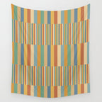Mixed Stripes Pattern XV Vintage Summer Wall Tapestry Gallery Image 4
