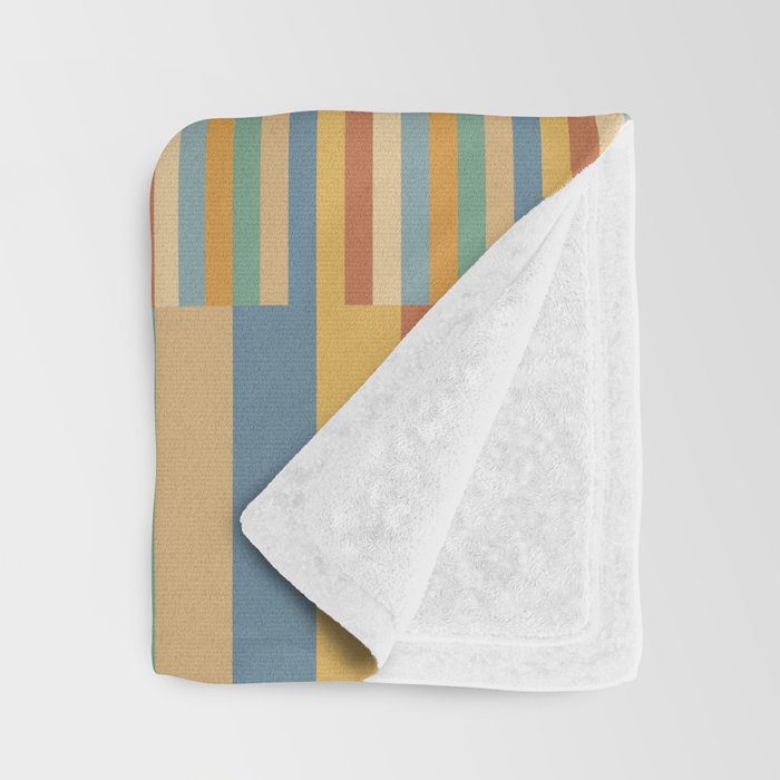 Mixed Stripes Pattern XV Vintage Summer Throw Blanket Gallery Image 3