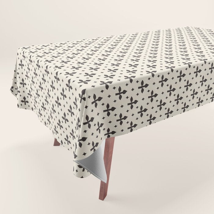 Classic Monochrome Leaf Motif Tablecloth Gallery Image 1