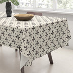 Classic Monochrome Leaf Motif Tablecloth Gallery Image 3