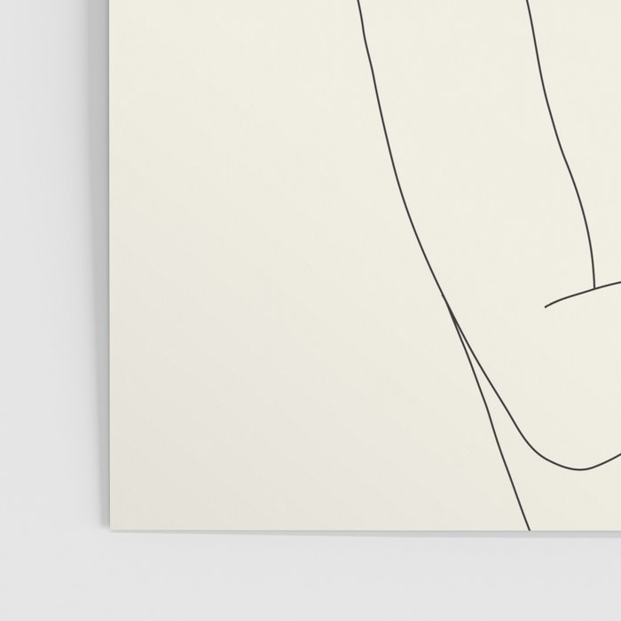 Colorful Thoughts Minimal Line Art Woman with Hibiscus Poster Gallery Image 3