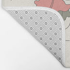 Colorful Thoughts Minimal Line Art Woman with Hibiscus Bath Mat Gallery Image 2