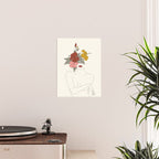 Colorful Thoughts Minimal Line Art Woman with Hibiscus Poster Gallery Image 2