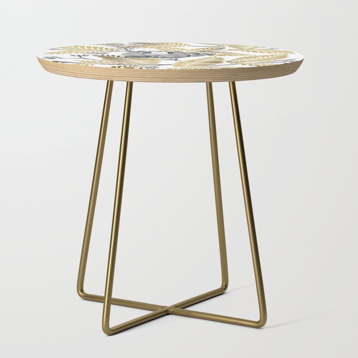 Happy Sloth - Tropical Gold Leaves Side Table Gallery Image 1
