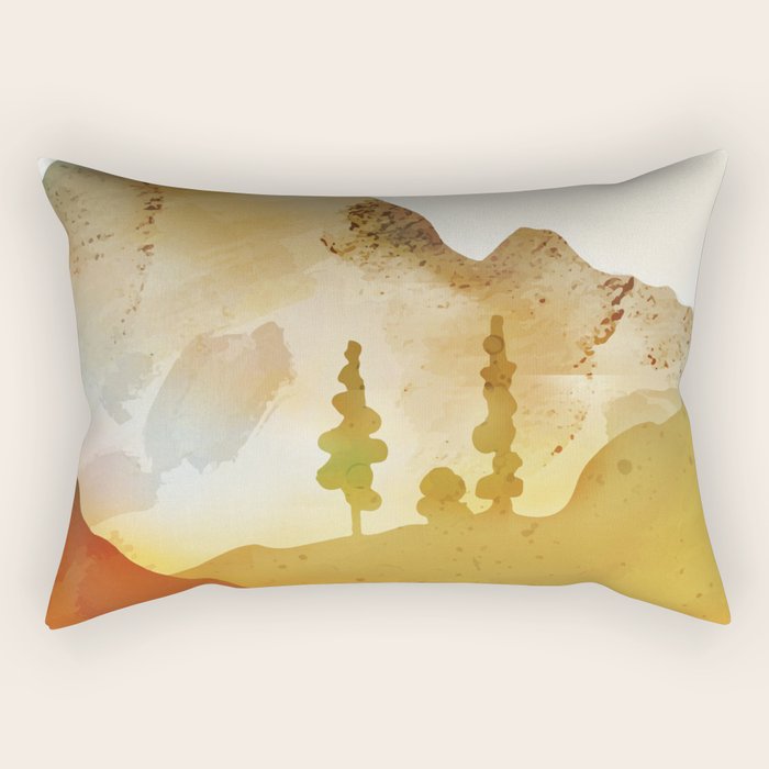 Morning by the mountain stream Rectangular Pillow Gallery Image 2