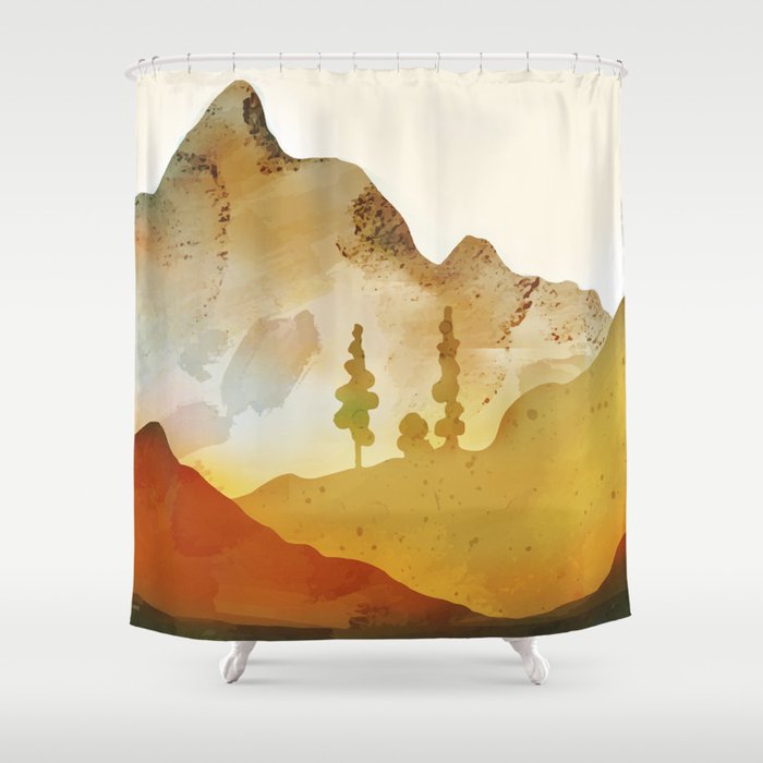 Morning by the mountain stream Shower Curtain Gallery Image 1