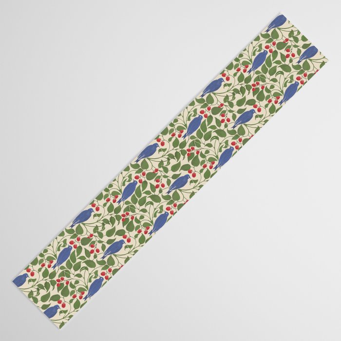 Vintage Blue Birds And Cherries Table Runner Gallery Image 3