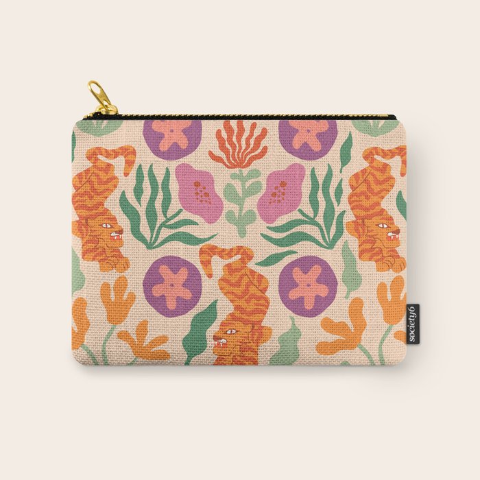 Whimsical and Fierce! // Tiger Pattern Carry All Pouch Gallery Image 1