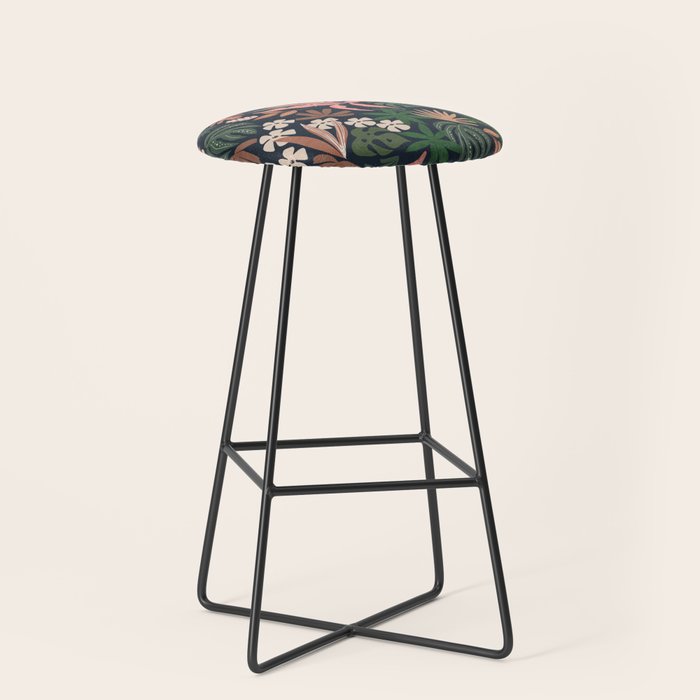 Dark Bohemian Tropical Charm Stool Gallery Image 1