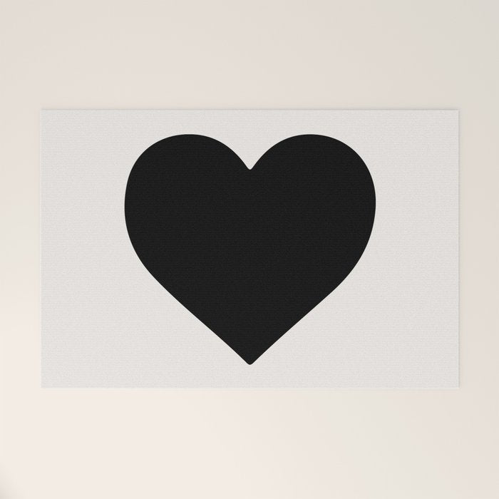 Black Heart Welcome Mat Gallery Image 1