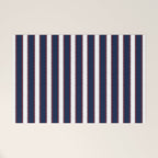 Nautical Navy Blue Red White Rough Stripes Vertical Pattern Welcome Mat Gallery Image 1