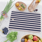 Nautical Navy Blue Red White Rough Stripes Vertical Pattern Cutting Board Gallery Image 2