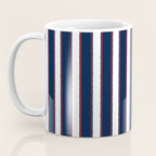 Nautical Navy Blue Red White Rough Stripes Vertical Pattern Coffee Mug Gallery Image 3