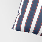 Nautical Navy Blue Red White Rough Stripes Vertical Pattern Pillow Sham Gallery Image 4