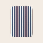 Nautical Navy Blue Red White Rough Stripes Vertical Pattern Bath Mat Gallery Image 1