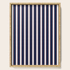 Nautical Navy Blue Red White Rough Stripes Vertical Pattern Serving Tray Gallery Image 1
