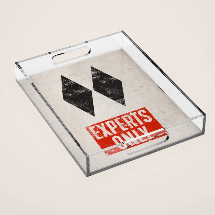 Experts Only Ski Double Black Diamond Acrylic Tray Gallery Image 1
